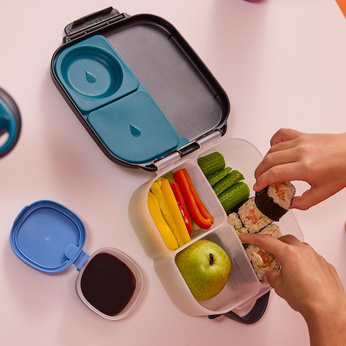 b.box Mini Lunchbox Pojemnik Śniadaniowy z Przegródkami Blue Slate