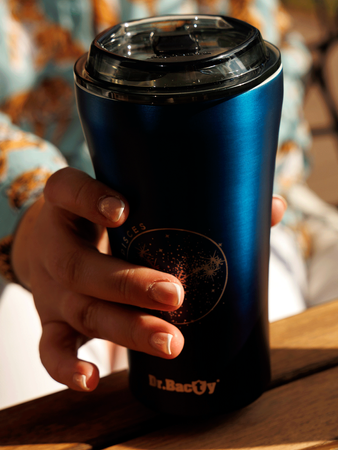 Dr.Bacty Apollo 2.0 - Kubek termiczny na kawę - "Ryby" - 360 ml - Monaco Blue