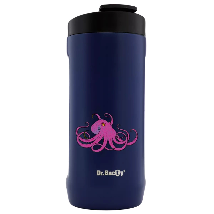 Dr.Bacty Notus - Kubek na napoje - 360 ml - Ośmiornica różowa - granatowy