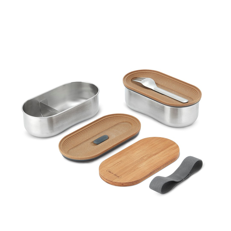 Black+Blum Zestaw 2 lunch boxów stalowych szary