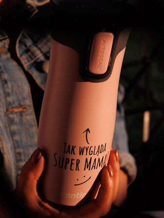 Contigo West Loop 2.0 - Kubek termiczny - 470ml - Tak wygląda super mama - różowy