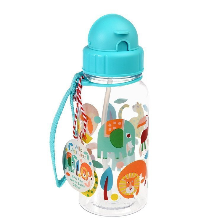 Rex London Bidon ze słomką 500ml Dzikie Zwierzęta