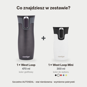Zestaw Contigo West Loop grafitowy 470 ml + West Loop Mini 300 ml – biały metalik