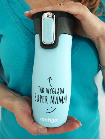 Contigo West Loop 2.0 - Kubek termiczny - 470ml - Tak wygląda super mama - Niebieski