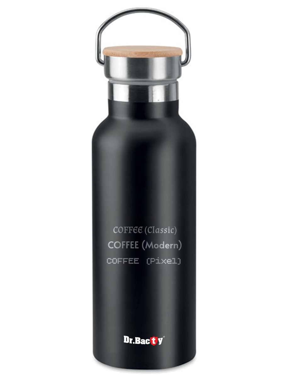 Butelka termiczna Dr.Bacty Iris 500 ml - czarny- personalizowana grawerem