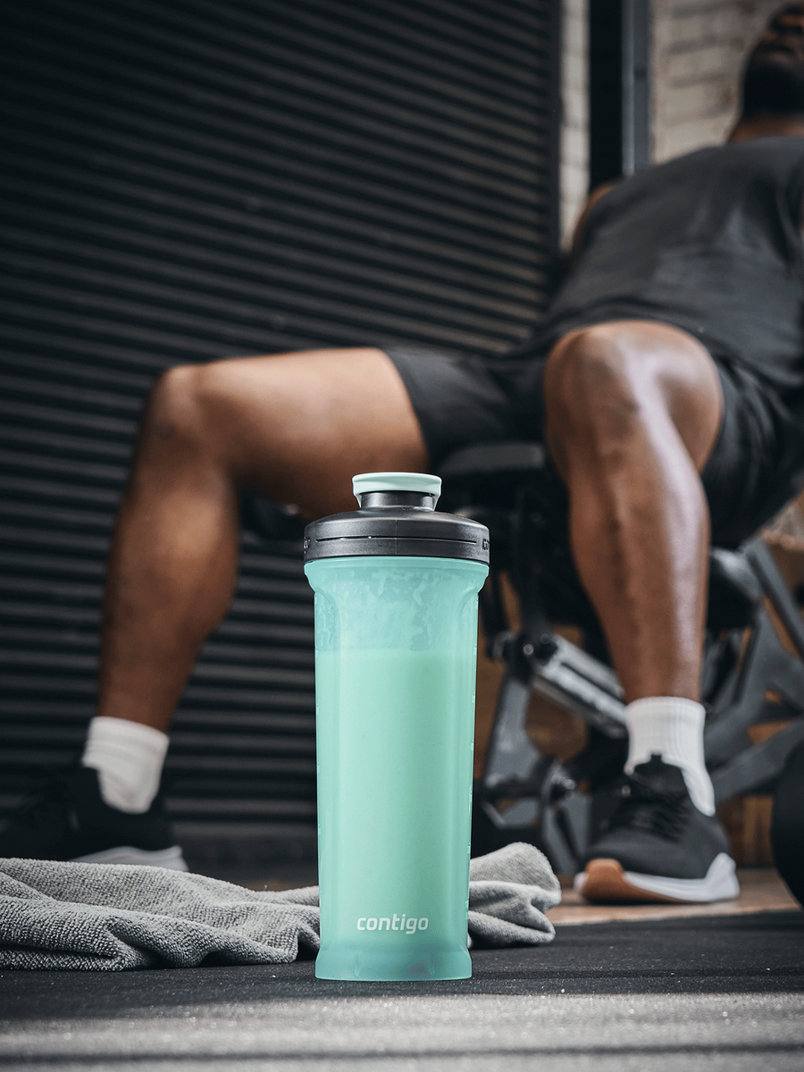 Contigo Shake&Go 2.0 - Shaker do odżywek - 820ml - błękitny