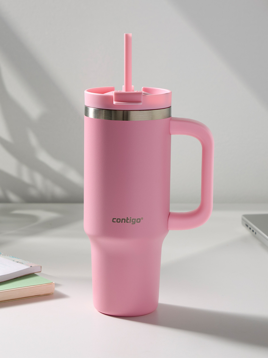 Contigo Streeterville Tumbler Mini - Kubek termiczny ze słomką - 880 ml - Strawberry Cream