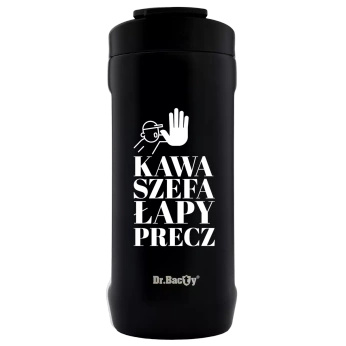 Kubek termiczny 2w1 Dr.Bacty Notus 360 ml - Dla szefa - czarny