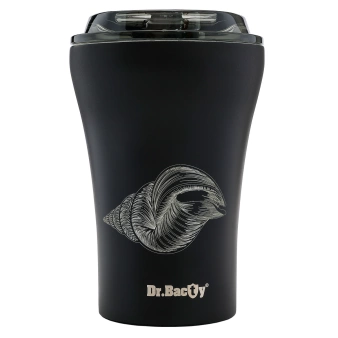Dr.Bacty Apollo - Kubek termiczny z pokrywką - 227 ml - Snail - czarny