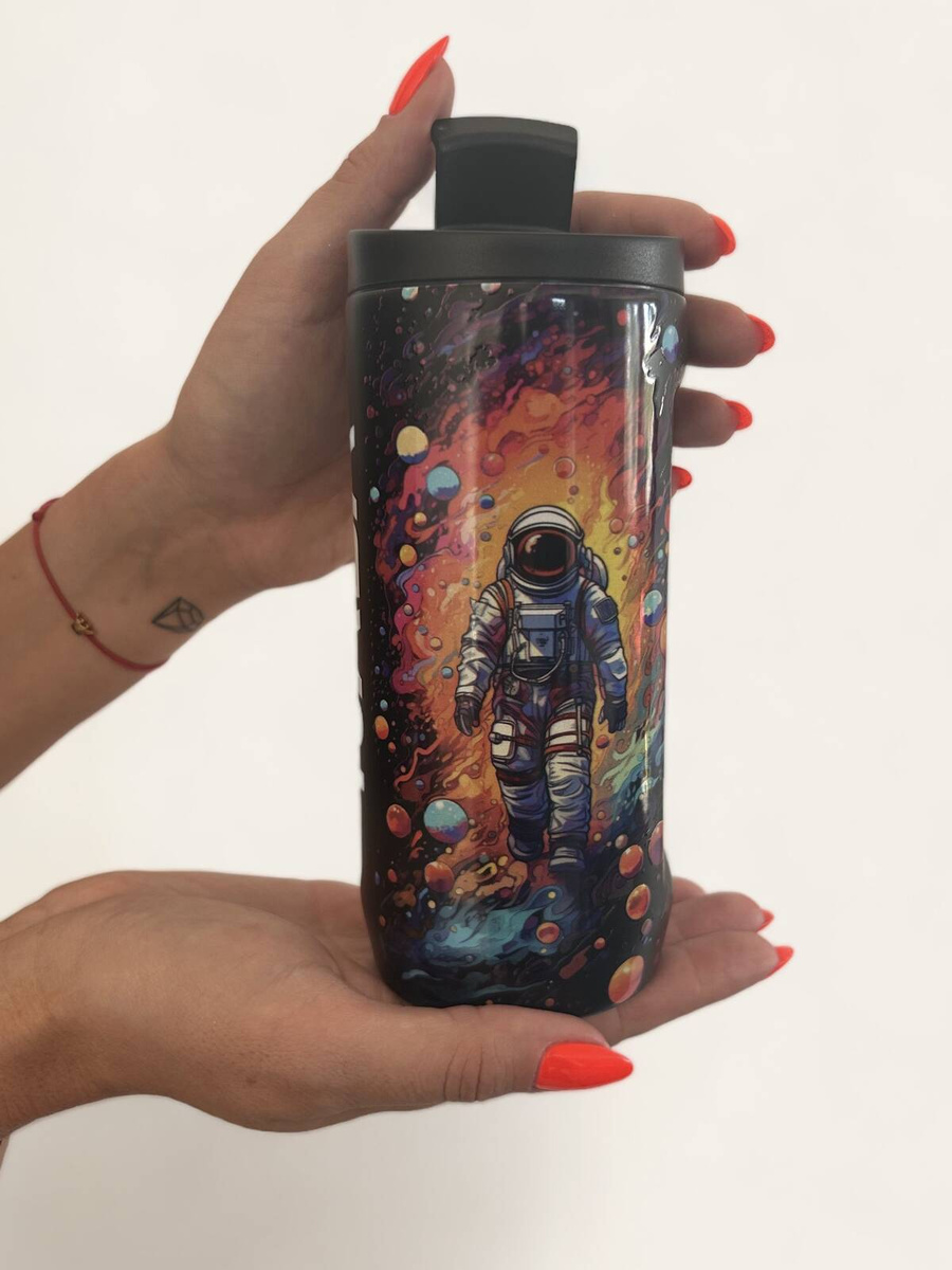 Dr.Bacty - Kubek termiczny do kawy - 360 ml - Czarny - NASA