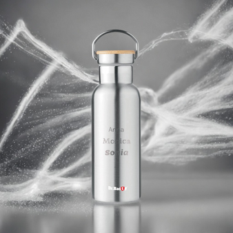 Butelka termiczna  Dr.Bacty Iris 500 ml - srebrna- personalizowana grawerem