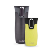 Contigo West Loop grafitowy 470 ml + West Loop Mini 300 ml żółty metalik - Zestaw kubków termicznych
