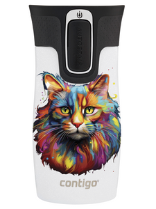 Contigo West Loop Mini - Kubek termiczny - 300ml - Kot - Biały Metalik