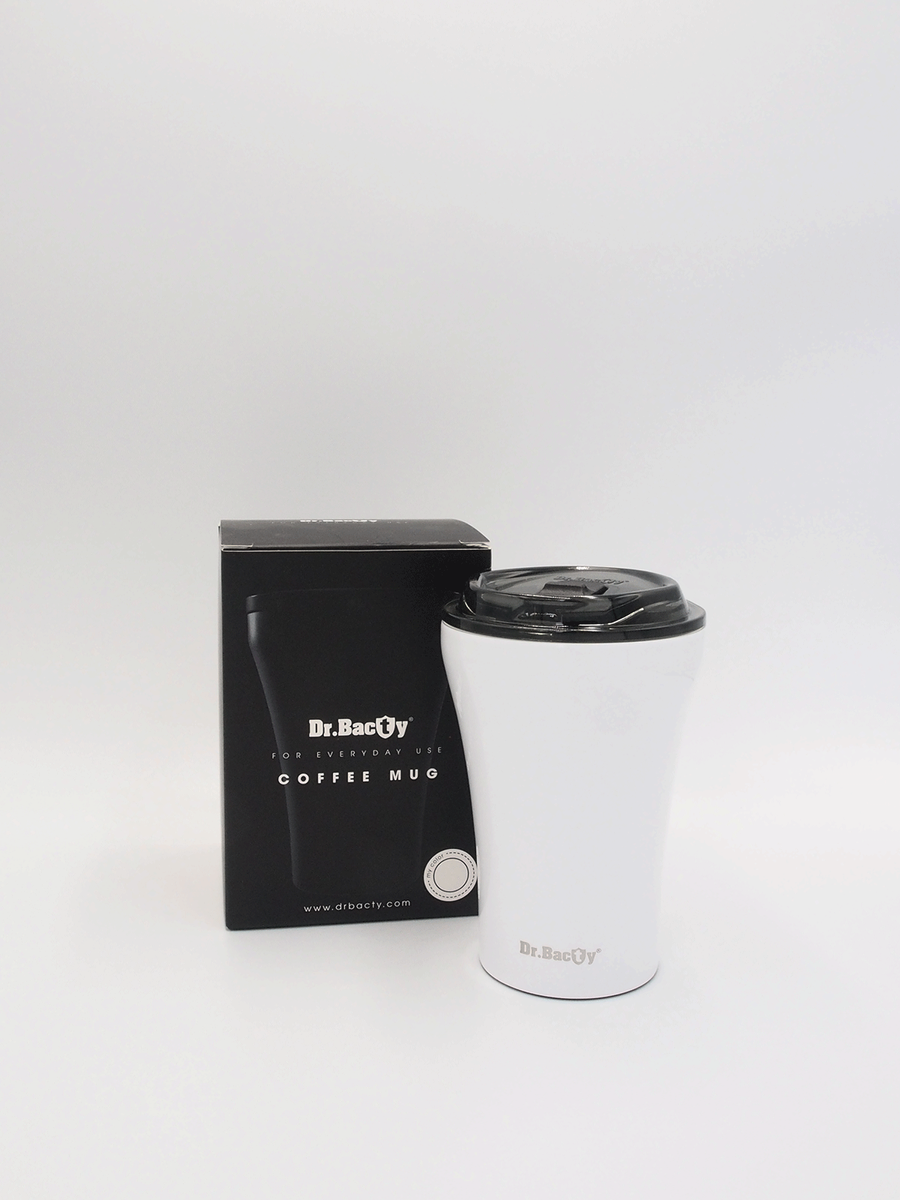 Dr.Bacty Apollo - Kubek termiczny do kawy - 227 ml - biały