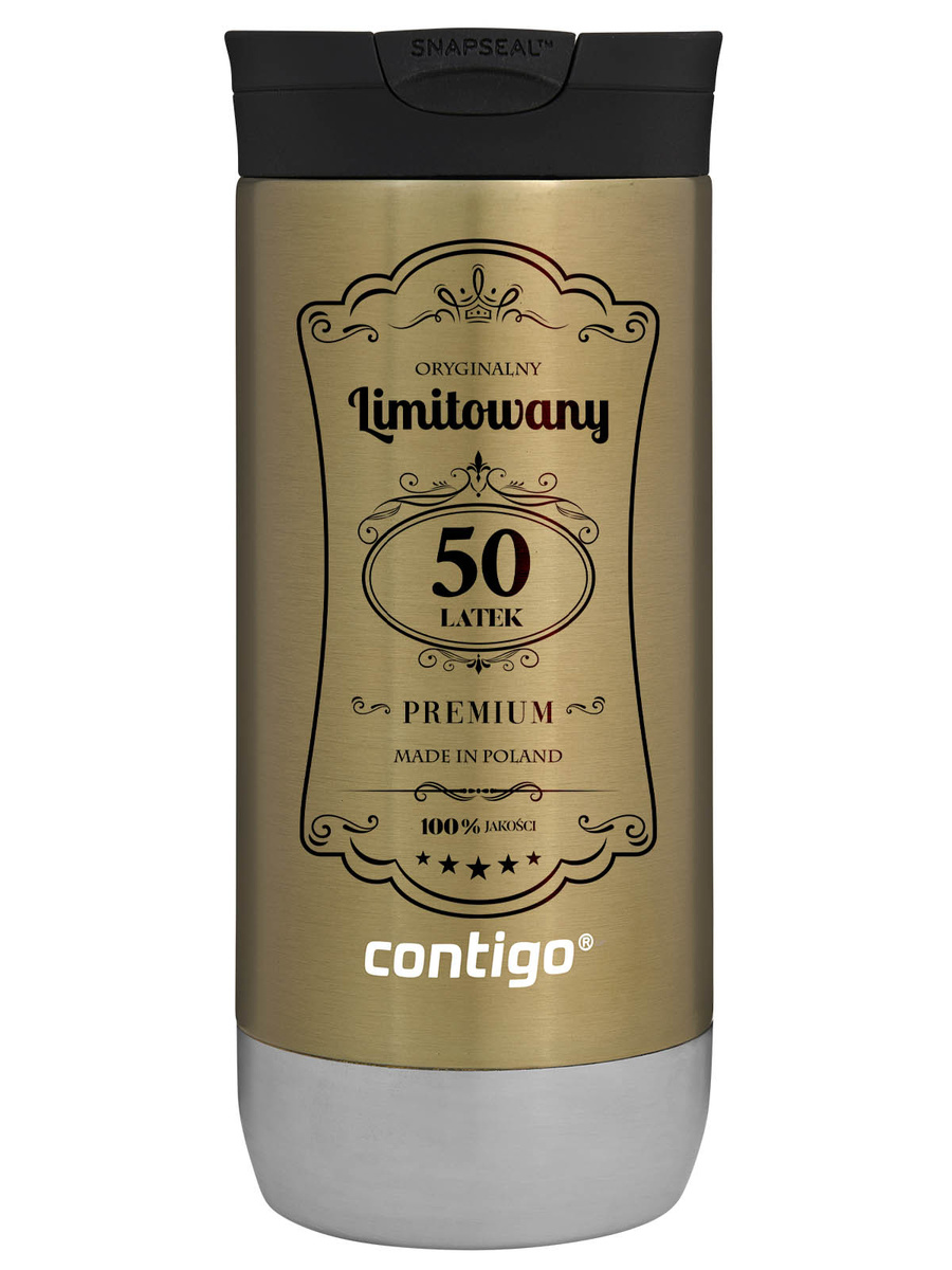 Kubek termiczny na kawę Contigo Huron 2.0 470ml - Na 50 urodziny - Złoty