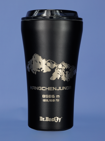 Dr.Bacty Apollo 2.0 - Kubek termiczny na kawę - 360 ml - Kangchenjunga - Black Matt