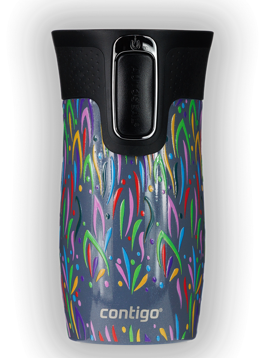 Contigo West Loop Mini - Kubek termiczny - 300ml - Floresy - Niebieski Metalik