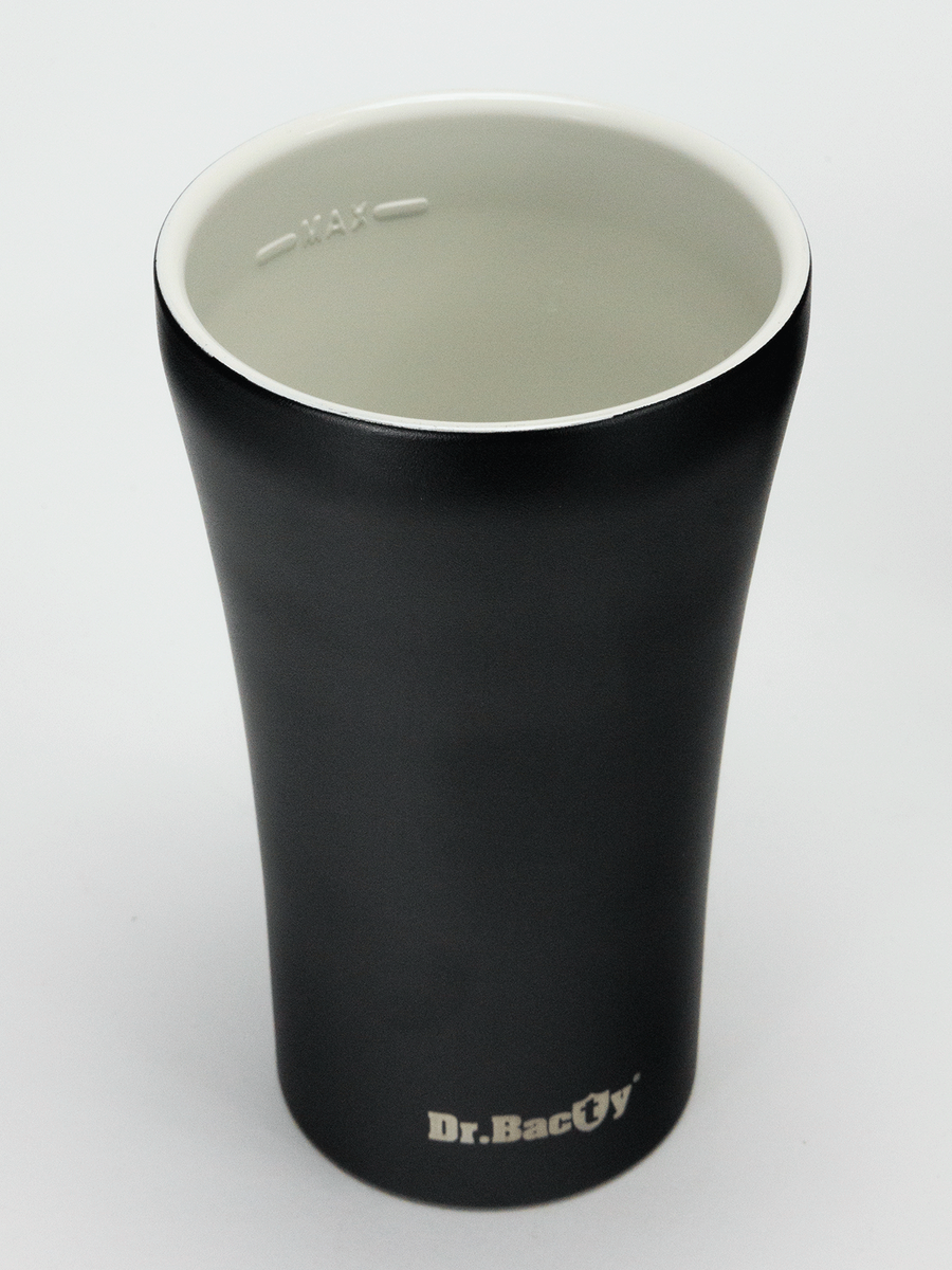 Dr.Bacty Apollo 360 ml, czarny mat - termiczny, wielorazowy kubek do kawy na wynos.