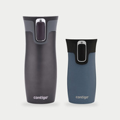 Contigo West Loop grafitowy 470 ml + West Loop Mini 300 ml niebieski metalik - Zestaw kubków termicznych