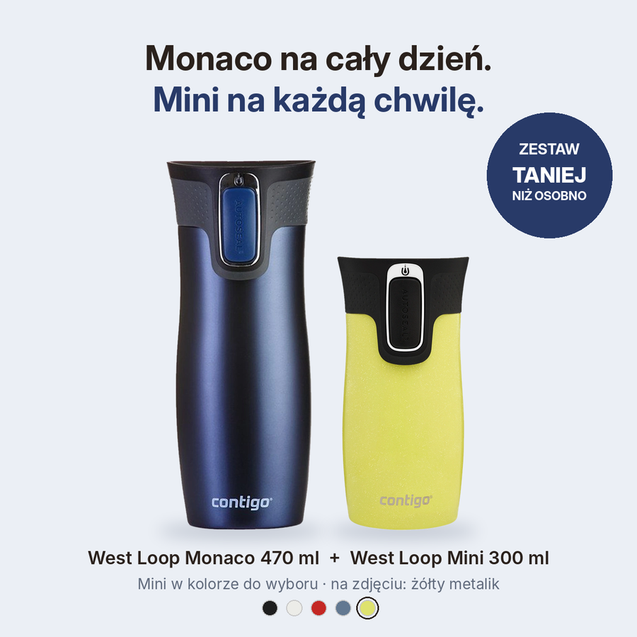 Zestaw Contigo West Loop Monaco 470 ml + West Loop Mini 300 ml – żółty metalik