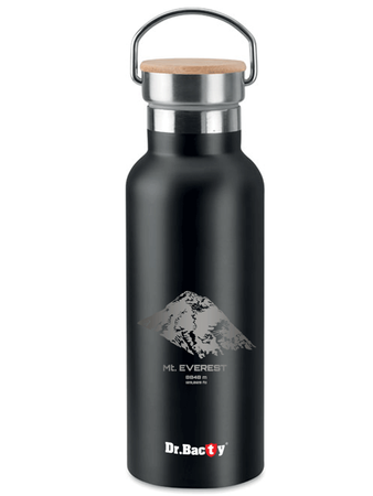 Dr.Bacty Iris - Butelka termiczna personalizowana - 500 ml - Czarna - Mount Everest