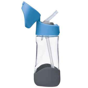 B.Box Butelka tritanowa ze słomką 450ml Blue Slate