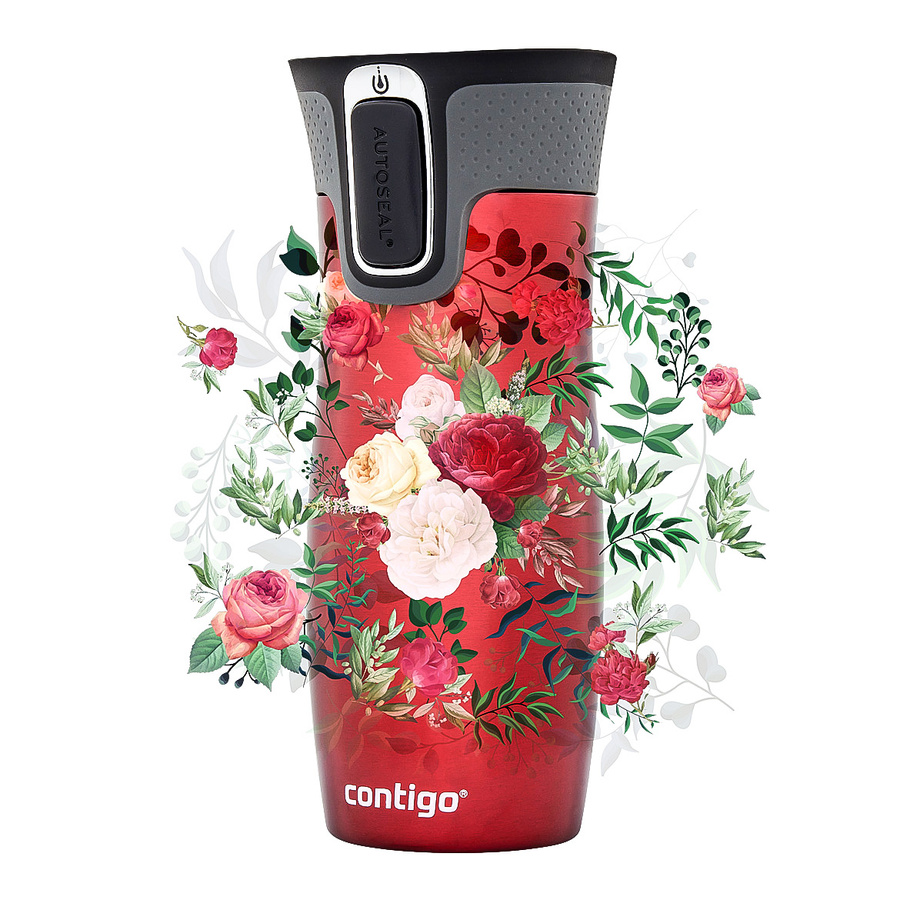 Contigo West Loop 2.0 - Kubek termiczny - 470ml - Kwiaty - Czerwony