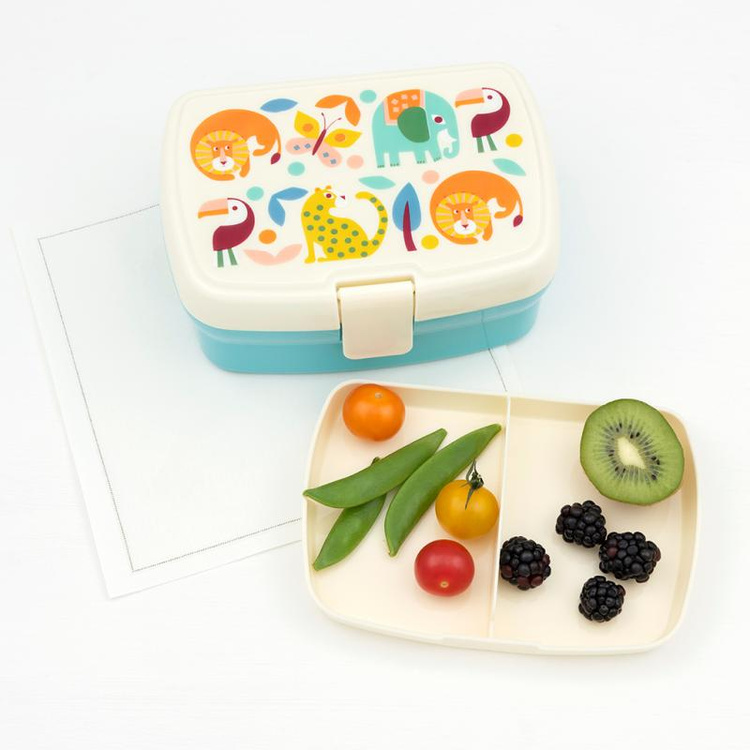 Rex London Lunchbox z wyjmowaną tacką Dzikie zwierzęta