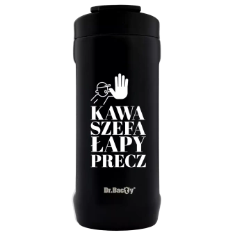 Kubek termiczny 2w1 Dr.Bacty Notus 360 ml - Dla szefa - czarny
