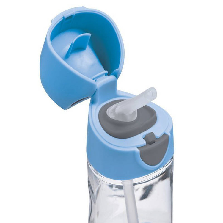 B.Box Butelka tritanowa ze słomką 450ml Blue Slate