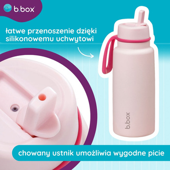 B.Box Butelka termiczna ze składanym ustnikiem – termos ze stali nierdzewnej 1l Pink Paradise