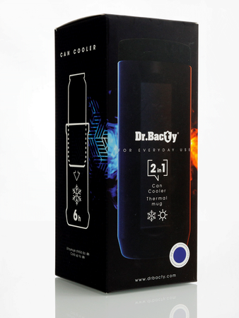 Dr.Bacty Notus - Kubek termiczny do kawy - 360 ml - Mąż - granatowy