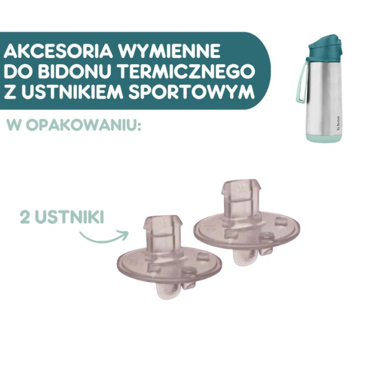 B.Box Ustniki zapasowe do bidonu termicznego sportowego 500ml 2 szt.