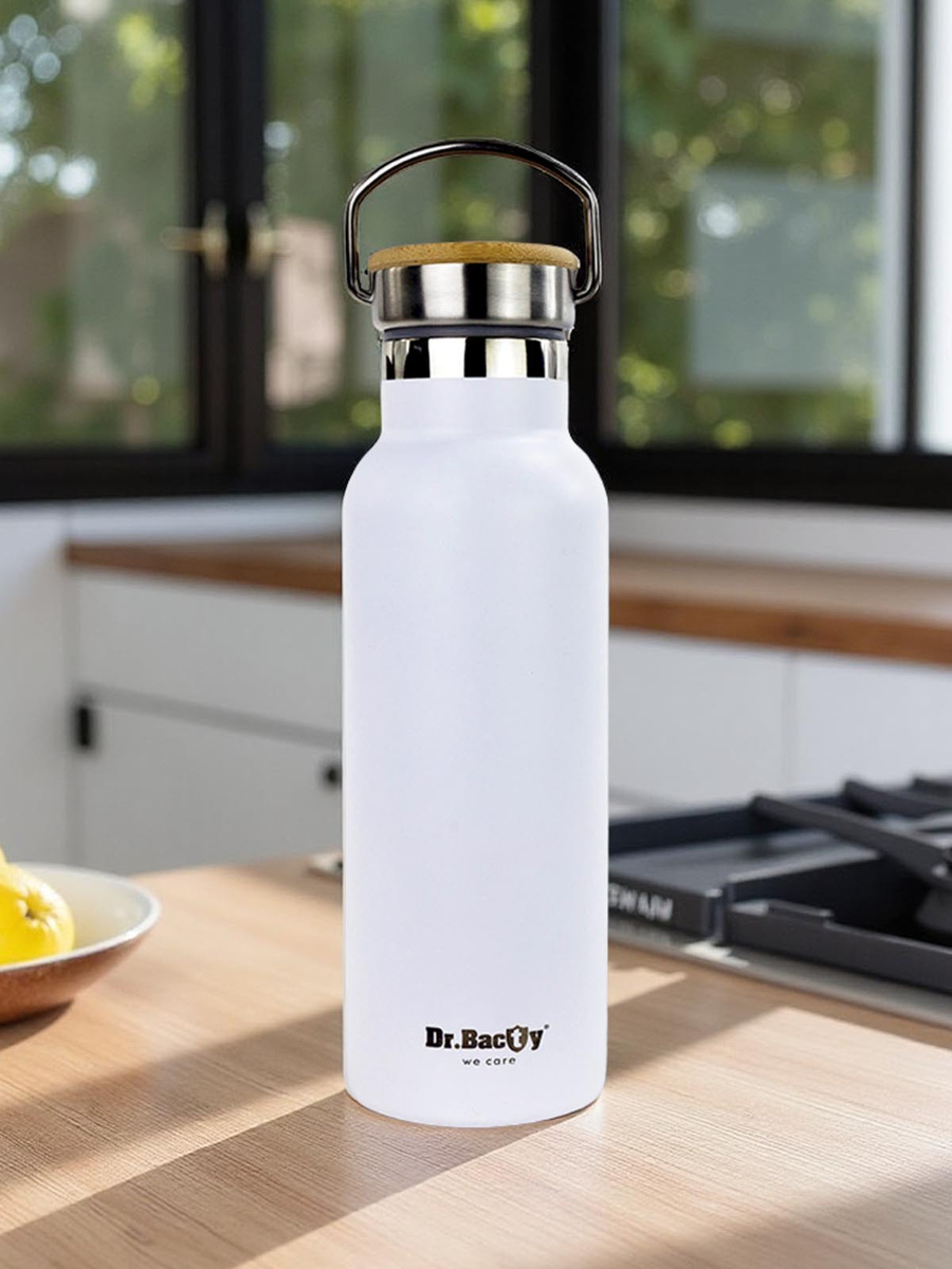 Dr.Bacty Iris - Butelka termiczna stalowa - 500 ml - biała