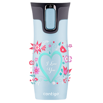 Contigo West Loop 2.0 - Kubek termiczny - 470ml - I love You - Błękitny Mat