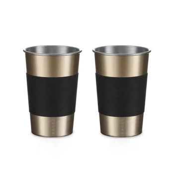 Kubek turystyczny Ragsy 2x200ml - Gold Champagne