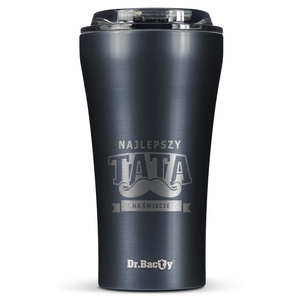 Kubek termiczny na kawę Dr.Bacty Apollo 2.0 360 ml - Najlepszy tata - Gunmetal