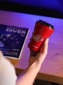 Dr.Bacty Apollo - Kubek termiczny do samochodu - 227 ml - Ślimak - czerwony