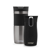 Contigo Byron 470 ml Gunmetal + West Loop Mini 300 ml czarny metalik - Zestaw kubków termicznych