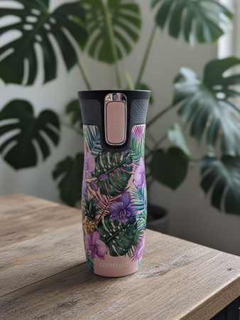 Kubek termiczny Contigo West Loop 2.0 470ml - Monstera - Różowy Mat