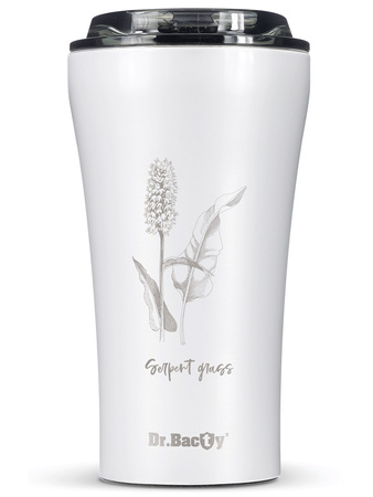 Kubek termiczny na kawę Dr.Bacty Apollo 2.0 360 ml "Rdest żyworodny" - Biały