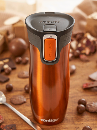 Contigo West Loop 2.0 - Kubek termiczny z grawerem - 470ml - Pomarańczowy