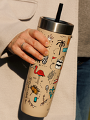 Contigo Luxe Tumbler - Kubek termiczny ze słomką - 720ml - Summer - Brown Sugar