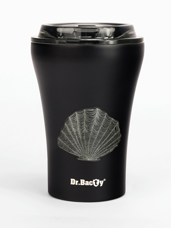 Dr.Bacty Apollo - Kubek na kawę termiczny - 227 ml - Seashell - czarny