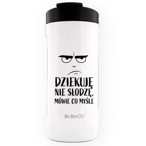 Dr.Bacty Notus - Kubek na napoje - 360 ml - Dziękuje, nie słodzę - biały