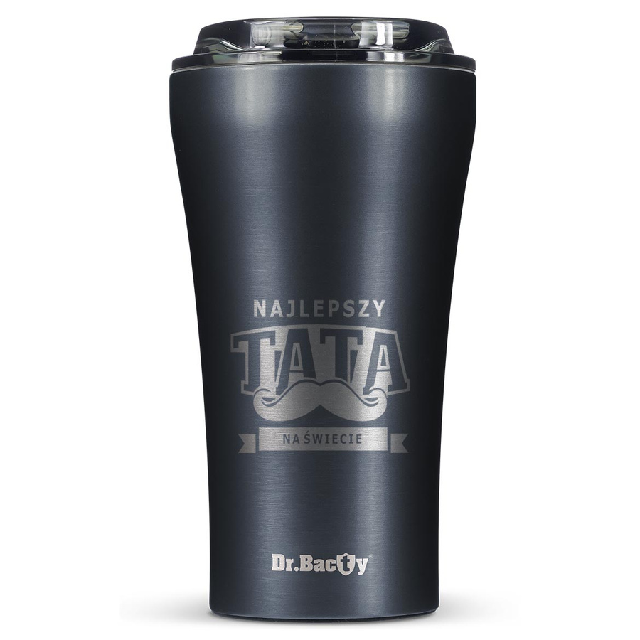 Kubek termiczny na kawę Dr.Bacty Apollo 2.0 360 ml - Najlepszy tata - Gunmetal