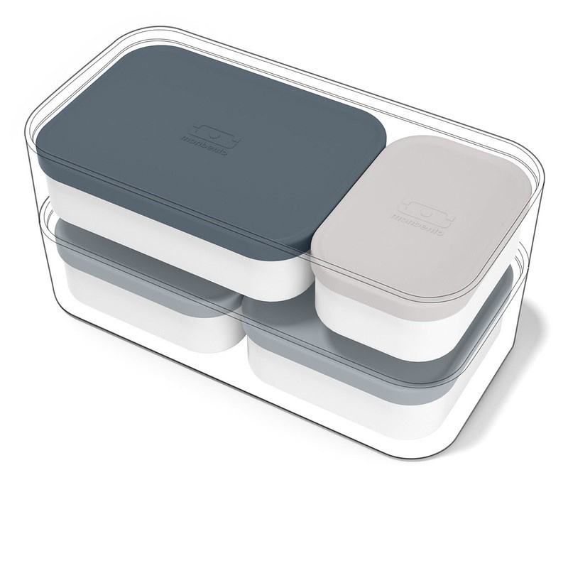 Monbento Zestaw 4pojemników Extra do MBOriginal GreyBlue