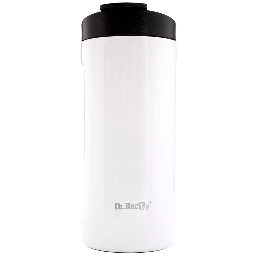 Dr.Bacty Notus - Kubek termiczny na kawę 2w1 - 360 ml - biały
