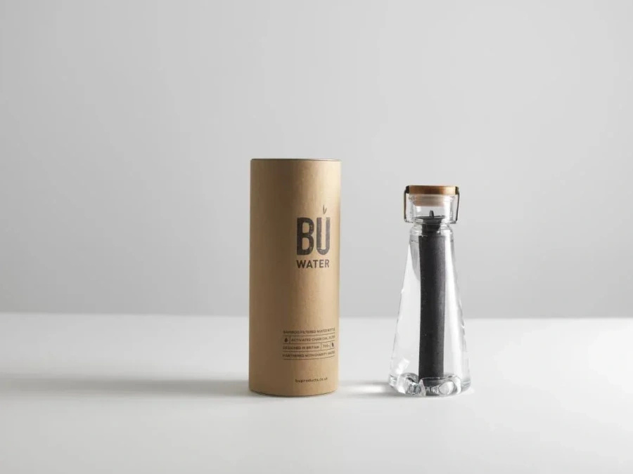 BU Butelka z filtrem z bambusa do wody 700ml - 4x filtr