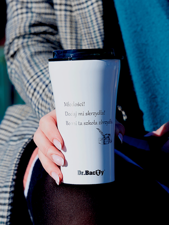 Dr.Bacty Apollo 2.0 - Kubek termiczny na kawę - Oda do młodości - 360 ml - Glossy White